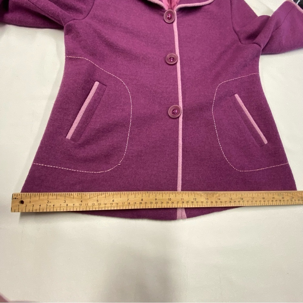 Wool Blend Cropped Jacket Embroidered Purple Fairy Whimsy Cottagecore Large Cute - Picture 13 of 15